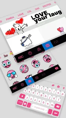 Pink White Chat Keyboard Theme android App screenshot 1