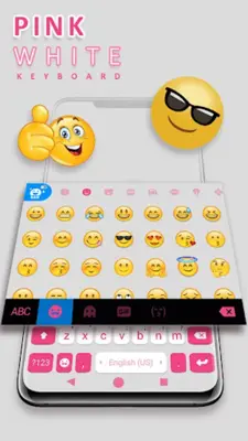 Pink White Chat Keyboard Theme android App screenshot 2