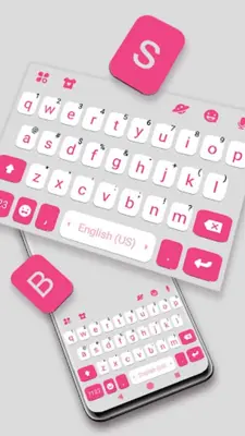 Pink White Chat Keyboard Theme android App screenshot 3